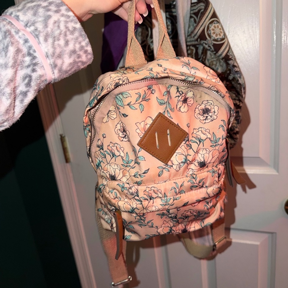 Madden Girl Floral Cream Mini Backpack